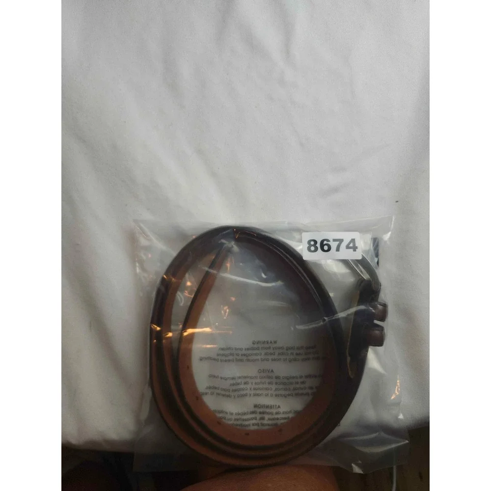 Brown Leather Classic Dress Belt Silver Buckle Made in India G13 Size 34-36